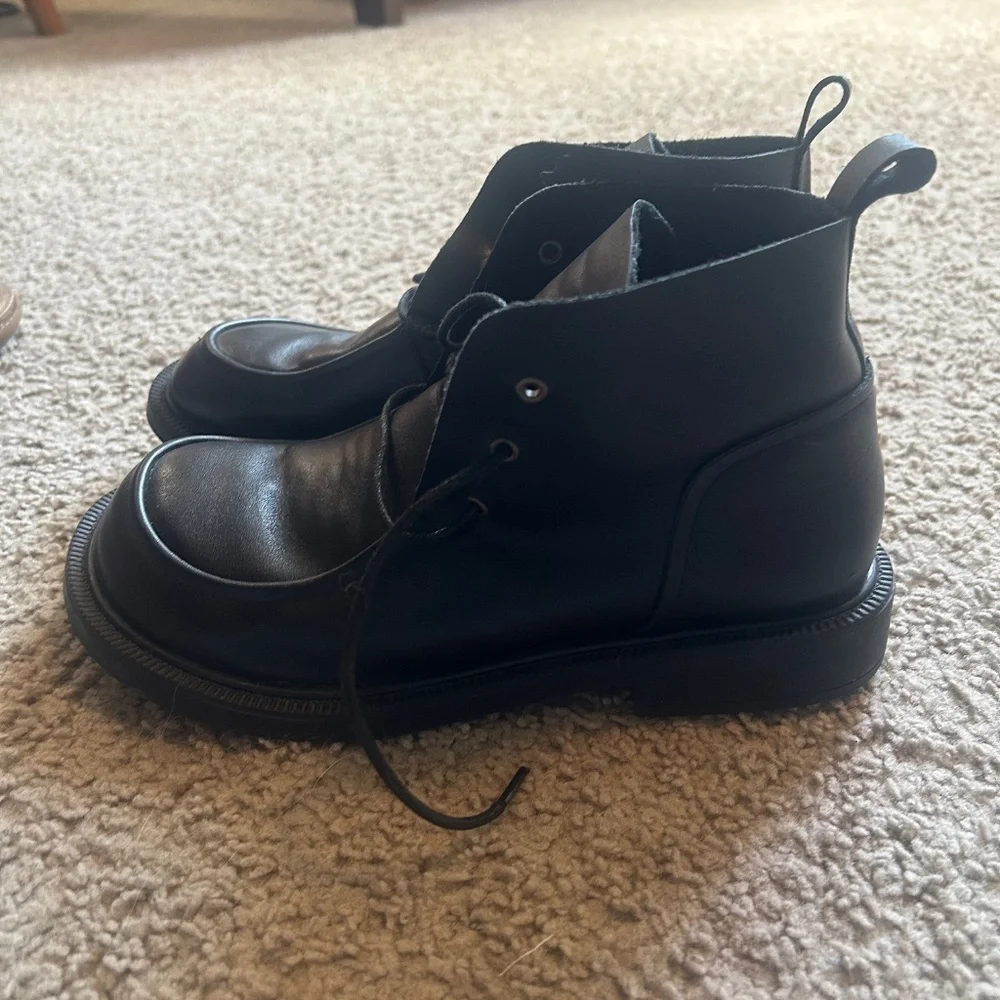 Women's Ankle Boots Oxford Shoes Wide Toe Box Lace up Genuine Leather Handmade - Picture 4 of 10